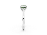 White gold Fancy Green Princess  Solitaire Diamond Ring with Four-Prong Setting and Classic Band_5