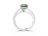 White gold Fancy Green Princess  Solitaire Diamond Ring with Four-Prong Setting and Classic Band_6