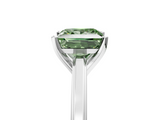 White gold Fancy Green Princess  Solitaire Diamond Ring with Four-Prong Setting and Classic Band_8