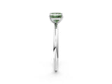 White gold Fancy Green Princess  Solitaire Diamond Ring with Four-Prong Setting on a Plain Band_34