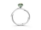 White gold Fancy Green Princess  Solitaire Diamond Ring with Four-Prong Setting on a Plain Band_35