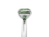 White gold Fancy Green Princess  Solitaire Diamond Ring with Four-Prong Setting on a Plain Band_37