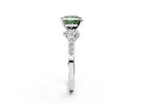 White gold Fancy Green Princess  Solitaire Diamond Ring with Pavé Band and Four-Prong Setting_2