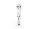 White gold Fancy Green Princess  Solitaire Diamond Ring with Pave Band and Six-Prong Setting_72