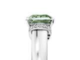 White gold Fancy Green Princess  Solitaire Diamond Ring with Pave Band and Six-Prong Setting_81