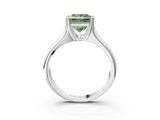 White gold Fancy Green Princess  Solitaire Diamond Ring with Six-Prong Cathedral Setting_35