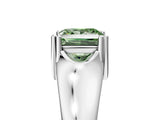 White gold Fancy Green Princess  Solitaire Diamond Ring with Six-Prong Cathedral Setting_37