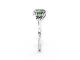 White gold Fancy Green Princess  Solitaire Diamond Ring with Six-Prong Setting and Tapered Band_2