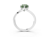 White gold Fancy Green Princess  Solitaire Diamond Ring with Six-Prong Setting and Tapered Band_3
