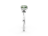 White gold Fancy Green Princess  Solitaire Diamond Ring with Six-Prong Setting on a Classic Band_2