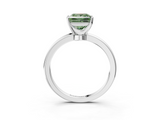 White gold Fancy Green Princess  Solitaire Diamond Ring with Six-Prong Setting on a Classic Band_3