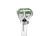 White gold Fancy Green Princess  Solitaire Diamond Ring with Six-Prong Setting on a Classic Band_5