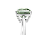 White gold Fancy Green Princess  Solitaire Diamond Ring with Split Shank and Four-Prong Setting_29