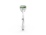 White gold Fancy Green Princess  Solitaire Diamond Ring with Split Shank and Four-Prong Setting_2