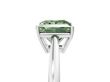 White gold Fancy Green Princess  Solitaire Diamond Ring with Split Shank and Four-Prong Setting_5