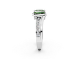 White gold Fancy Green Princess  Solitaire Diamond Ring with Split Shank and Prong Setting_19