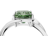 White gold Fancy Green Princess  Solitaire Diamond Ring with Split Shank and Prong Setting_21
