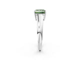 White gold Fancy Green Princess  Solitaire Diamond Ring with Tapered Band and Four-Prong Setting_36