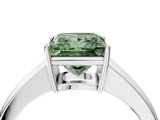 White gold Fancy Green Princess  Solitaire Diamond Ring with Tapered Band and Four-Prong Setting_38