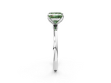White gold Fancy Green Princess  Solitaire Diamond Ring with Thin Band and Four-Prong Setting_2
