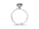 White gold Fancy Green Princess  Solitaire Diamond Ring with Thin Band and Four-Prong Setting_51