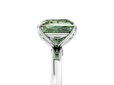 White gold Fancy Green Princess  Solitaire Diamond Ring with Thin Band and Four-Prong Setting_53