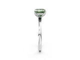 White gold Fancy Green Princess  Solitaire Diamond Ring with Thin Band and Four-Prong Setting_74
