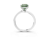 White gold Fancy Green Princess  Solitaire Diamond Ring with Thin Band and Four-Prong Setting_75