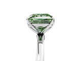 White gold Fancy Green Princess  Solitaire Diamond Ring with Thin Band and Four-Prong Setting_77