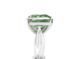 White gold Fancy Green Princess  Solitaire Diamond Twisted Band with Four-Prong Setting_5