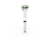 White gold Fancy Green Princess  Solitaire Engagement Ring with Four-Prong Setting and Tapered Band_5
