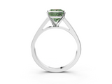 White gold Fancy Green Princess  Solitaire Engagement Ring with Four-Prong Setting and Tapered Band_6
