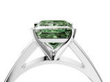 White gold Fancy Green Princess  Solitaire Engagement Ring with Four-Prong Setting and Tapered Band_7