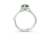 White gold Fancy Green Princess  Solitaire Engagement Ring with Six-Prong Setting and Classic Band 3