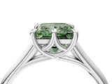 White gold Fancy Green Princess  Solitaire Engagement Ring with Six-Prong Setting and Classic Band 4