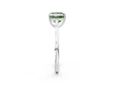 White gold Fancy Green Princess  Solitaire Heart Prong Engagement Ring with Tapered Band_37