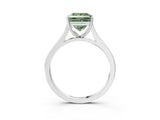 White gold Fancy Green Princess  Solitaire Heart Prong Engagement Ring with Tapered Band_38
