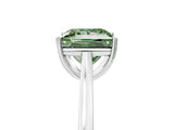 White gold Fancy Green Princess  Solitaire Heart Prong Engagement Ring with Tapered Band_39