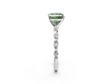 White gold Fancy Green Princess  Solitaire Marquise Side Stone Prong Setting Ring_2