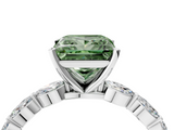 White gold Fancy Green Princess  Solitaire Marquise Side Stone Prong Setting Ring_4