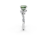 White gold Fancy Green Princess  Solitaire Marquise Twist Band with Six-Prong Setting_2