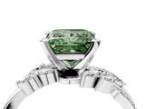 White gold Fancy Green Princess  Solitaire Marquise Twist Band with Six-Prong Setting_4