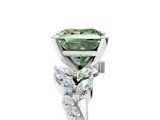 White gold Fancy Green Princess  Solitaire Marquise Twist Band with Six-Prong Setting_5
