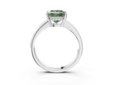 White gold Fancy Green Princess  Solitaire Pavé Band Prong Setting Ring_3