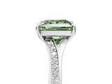 White gold Fancy Green Princess  Solitaire Pavé Band with Four-Prong Setting_22