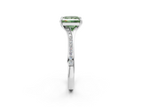 White gold Fancy Green Princess  Solitaire Pavé Band with Four-Prong Setting_24