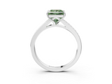 White gold Fancy Green Princess  Solitaire Pavé Band with Four-Prong Setting_25