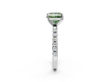 White gold Fancy Green Princess  Solitaire Pavé Band with Four-Prong Setting_2