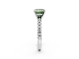White gold Fancy Green Princess  Solitaire Pave Diamond Engagement Ring with Four-Prong Setting_2