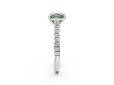 White gold Fancy Green Princess  Solitaire Pave Diamond Engagement Ring with Prong Setting_2